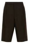 saint laurent tailored bermuda shorts in combed wool flannel
