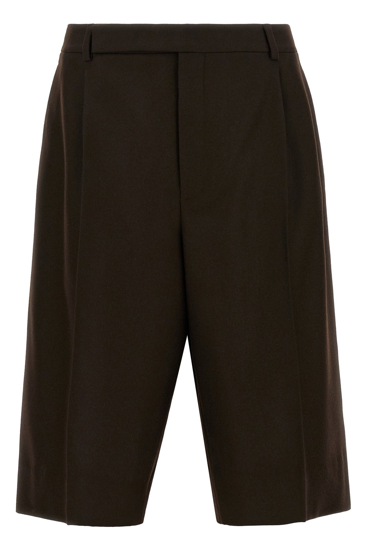 saint laurent tailored bermuda shorts in combed wool flannel