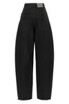balenciaga jeans redefine denim volumes through a sculptural barrel construction