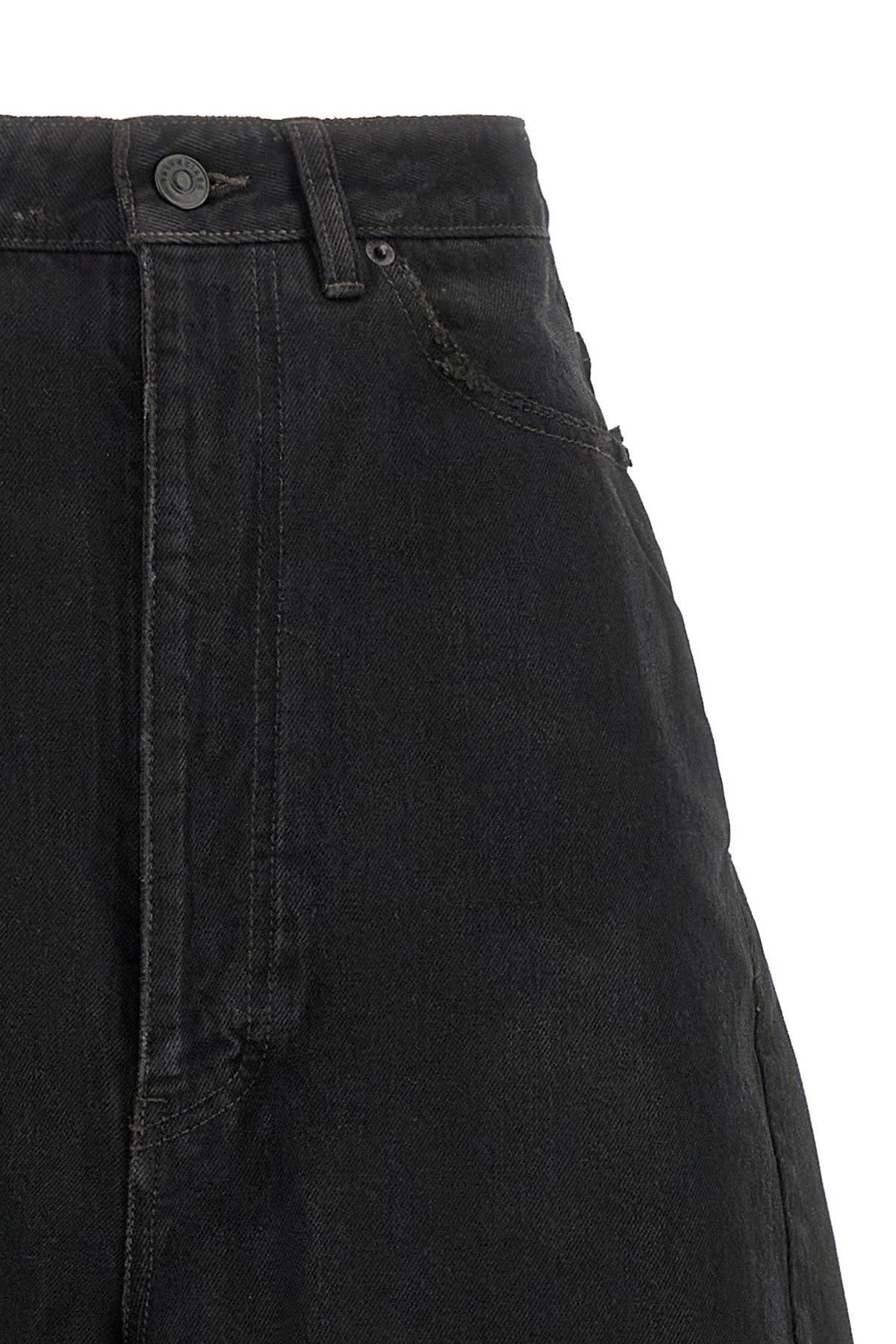 balenciaga jeans redefine denim volumes through a sculptural barrel construction