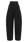 balenciaga jeans redefine denim volumes through a sculptural barrel construction