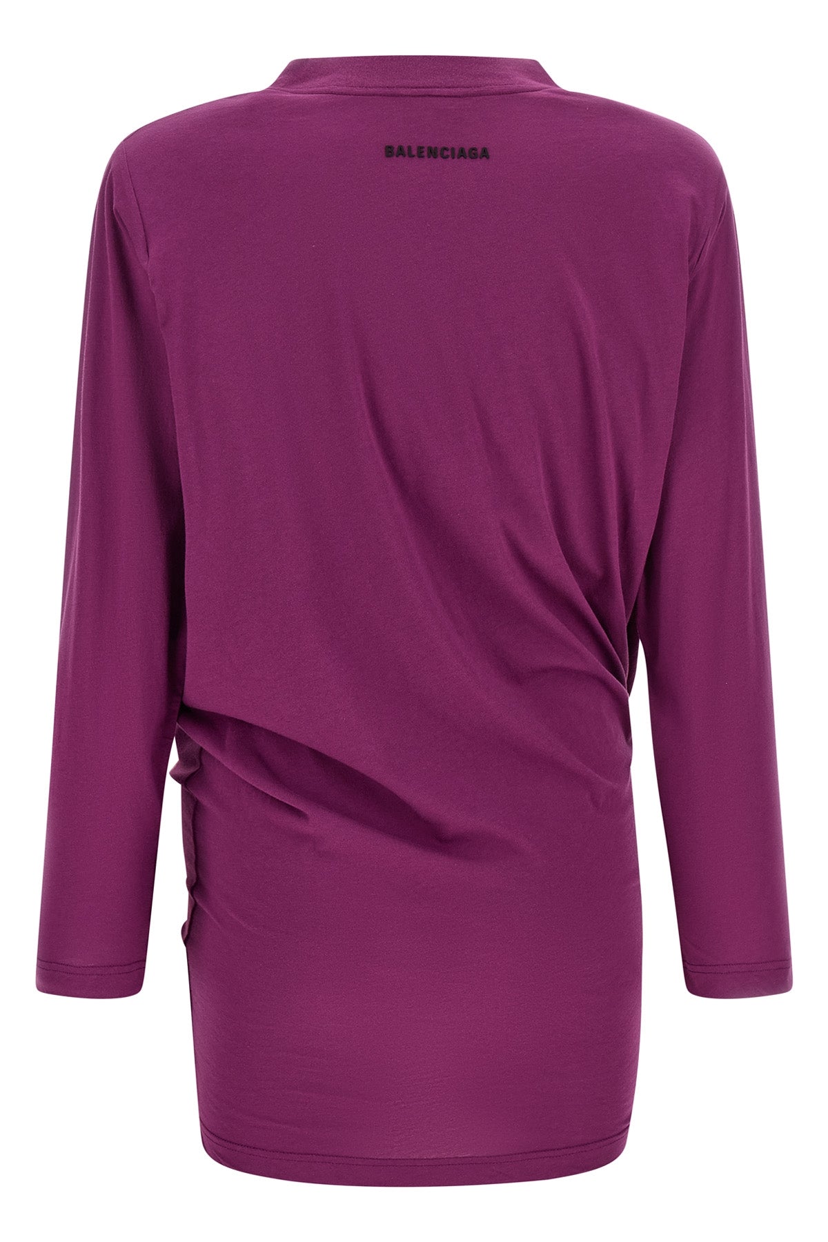the balenciaga long-sleeved t-shirt redefines the codes of jersey through an asy
