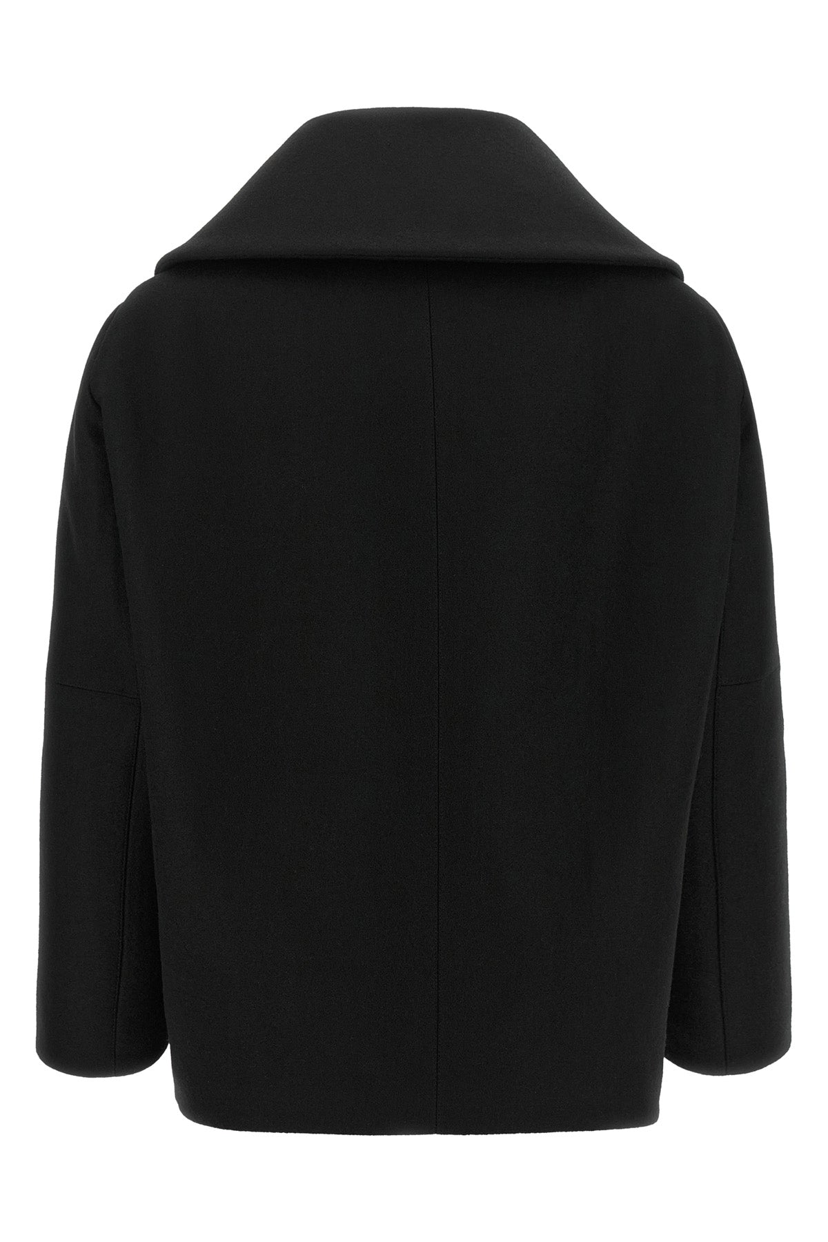 the balenciaga black short caban redefines classic proportions through a rigorou