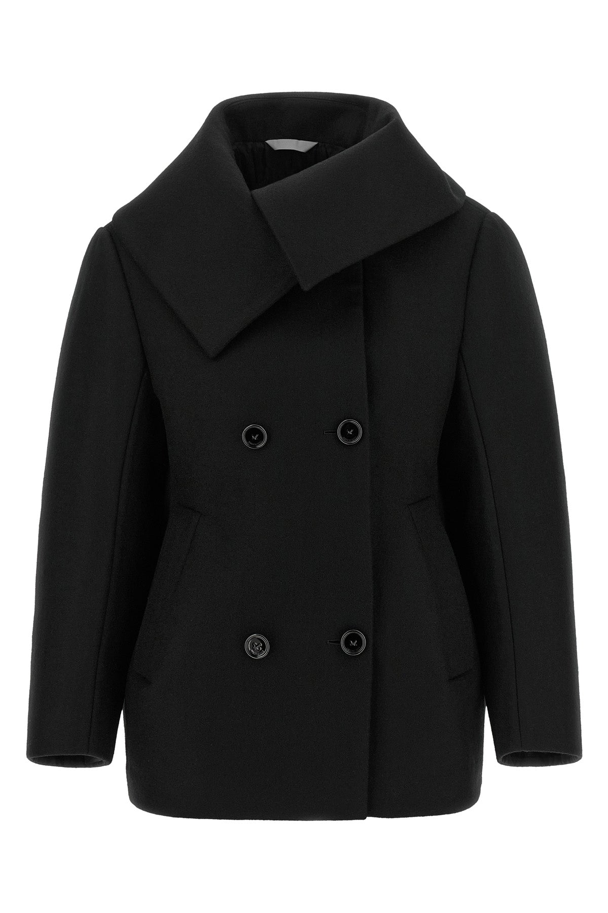the balenciaga black short caban redefines classic proportions through a rigorou
