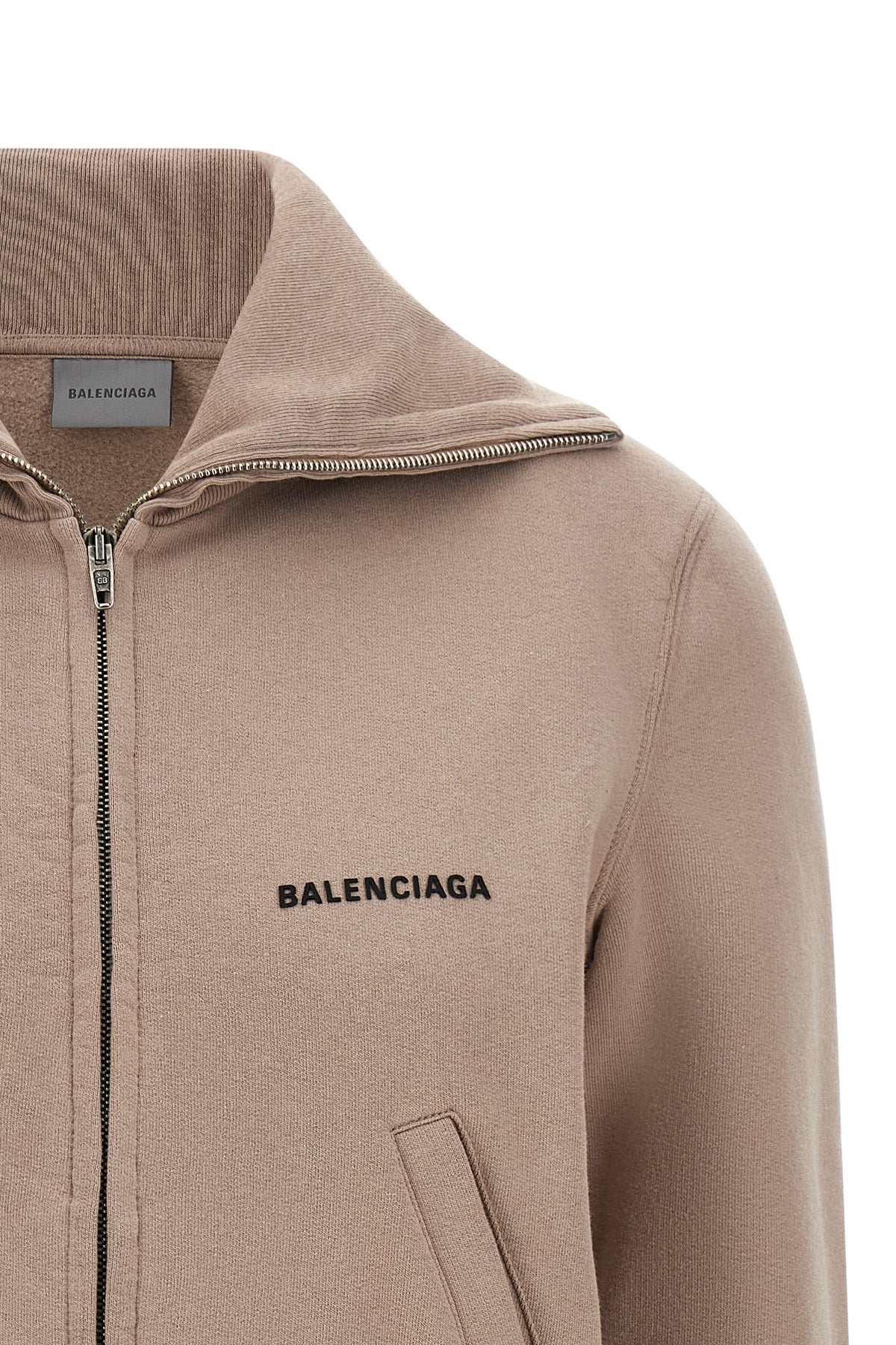 the balenciaga slim zip sweatshirt features a pure cotton tailored constructio