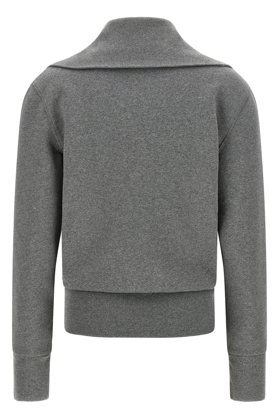 BALENCIAGA M the balenciaga slim zip sweatshirt in pure mélange grey cotton redefines the c