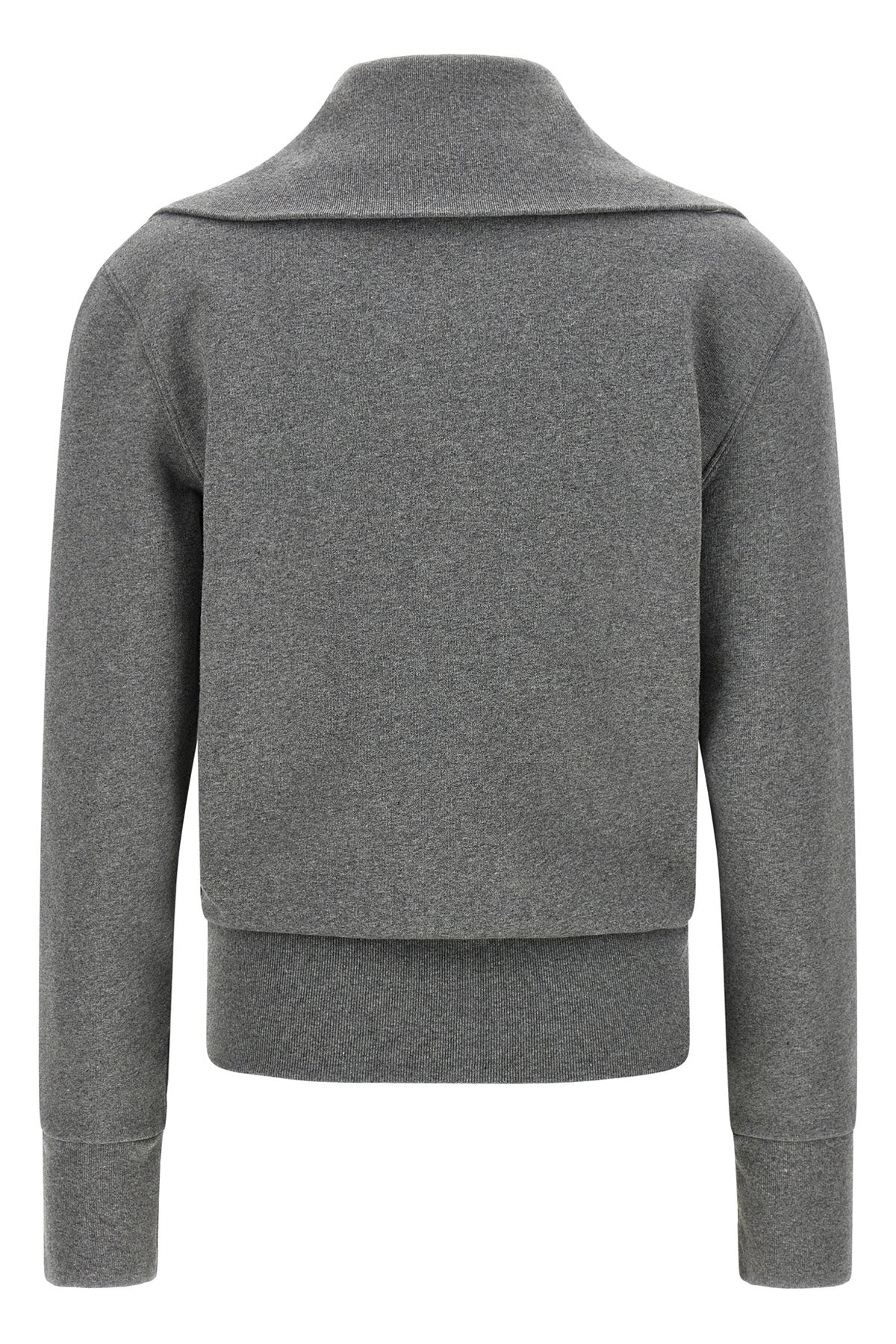the balenciaga slim zip sweatshirt in pure mélange grey cotton redefines the c