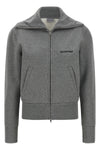 the balenciaga slim zip sweatshirt in pure mélange grey cotton redefines the c