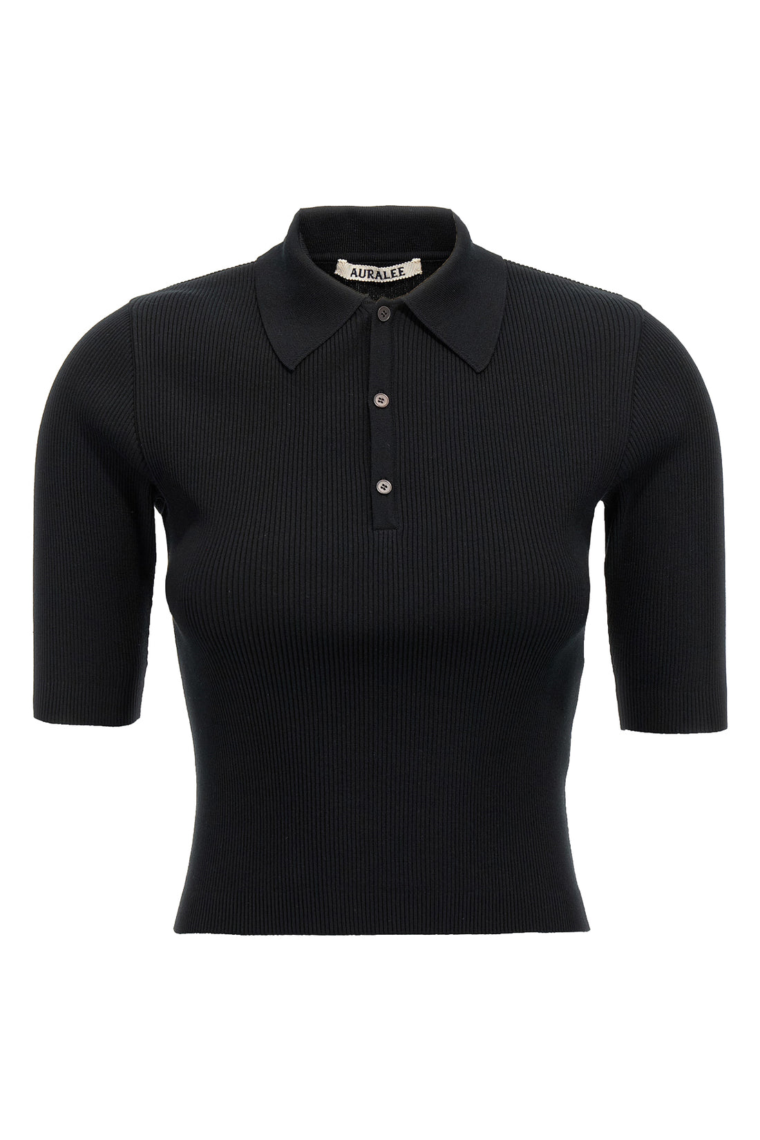 AURALEE 0 giza extra long bow egyptian cotton knit polo shirt