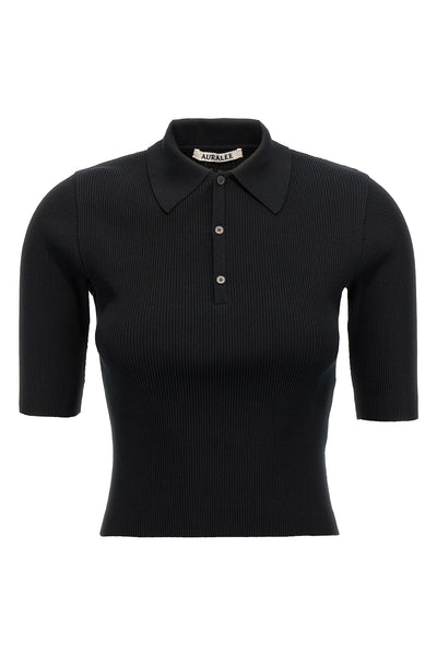 giza extra long bow egyptian cotton knit polo shirt