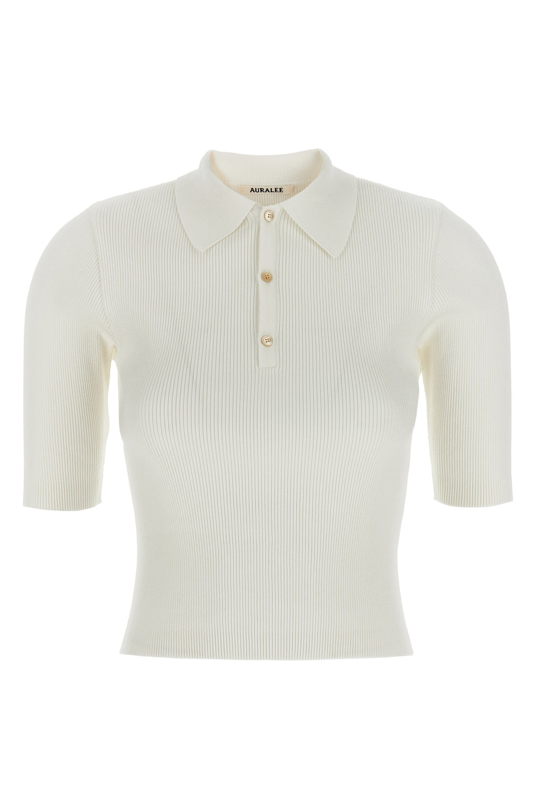 AURALEE 0 giza extra long bow egyptian cotton knit polo shirt