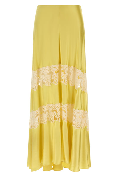 long skirt in shiny viscose