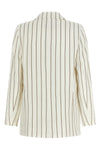 single-breasted blazer in pinstriped linen cotton twill