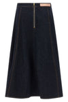 the alberta ferretti maxi skirt reinterprets the classic denim