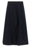 the alberta ferretti maxi skirt reinterprets the classic denim