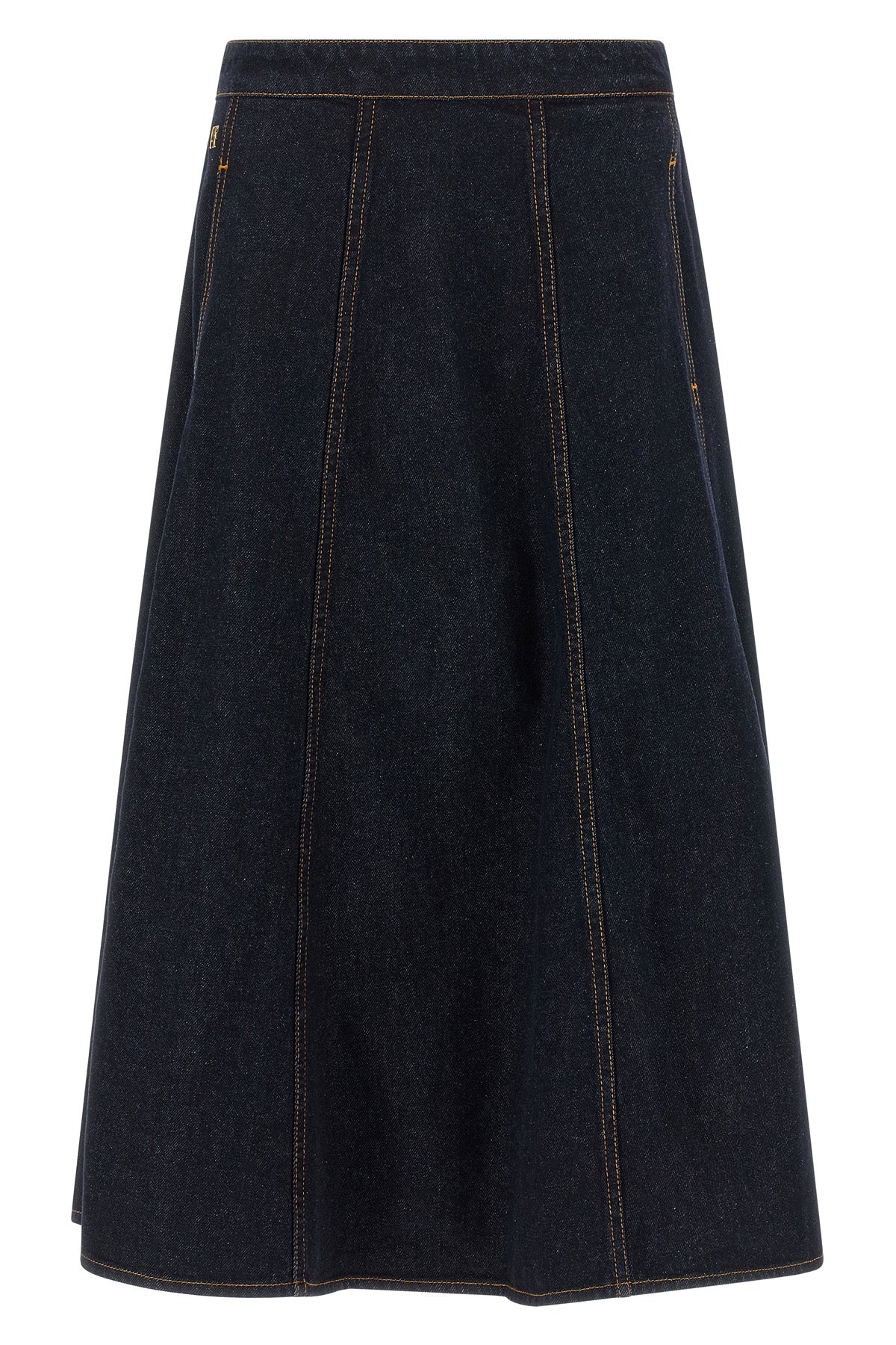 the alberta ferretti maxi skirt reinterprets the classic denim
