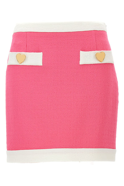 heart buttons viscose skirt