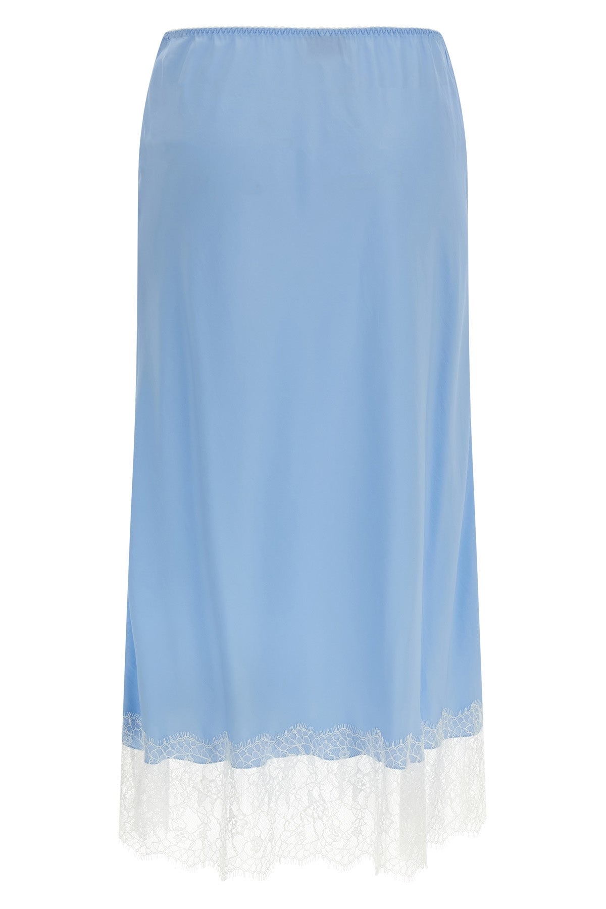 midi skirt in silk twill
