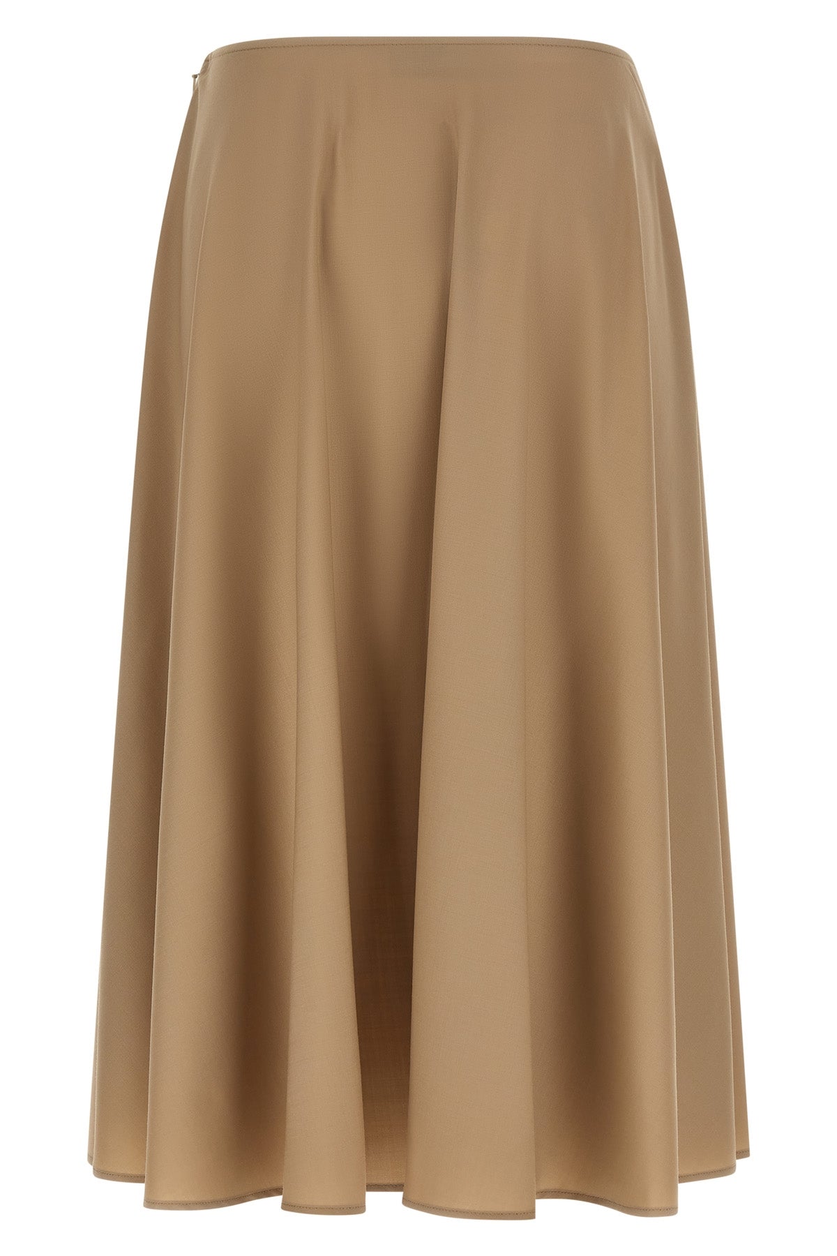 the moschino midi skirt defines a flared silhouette