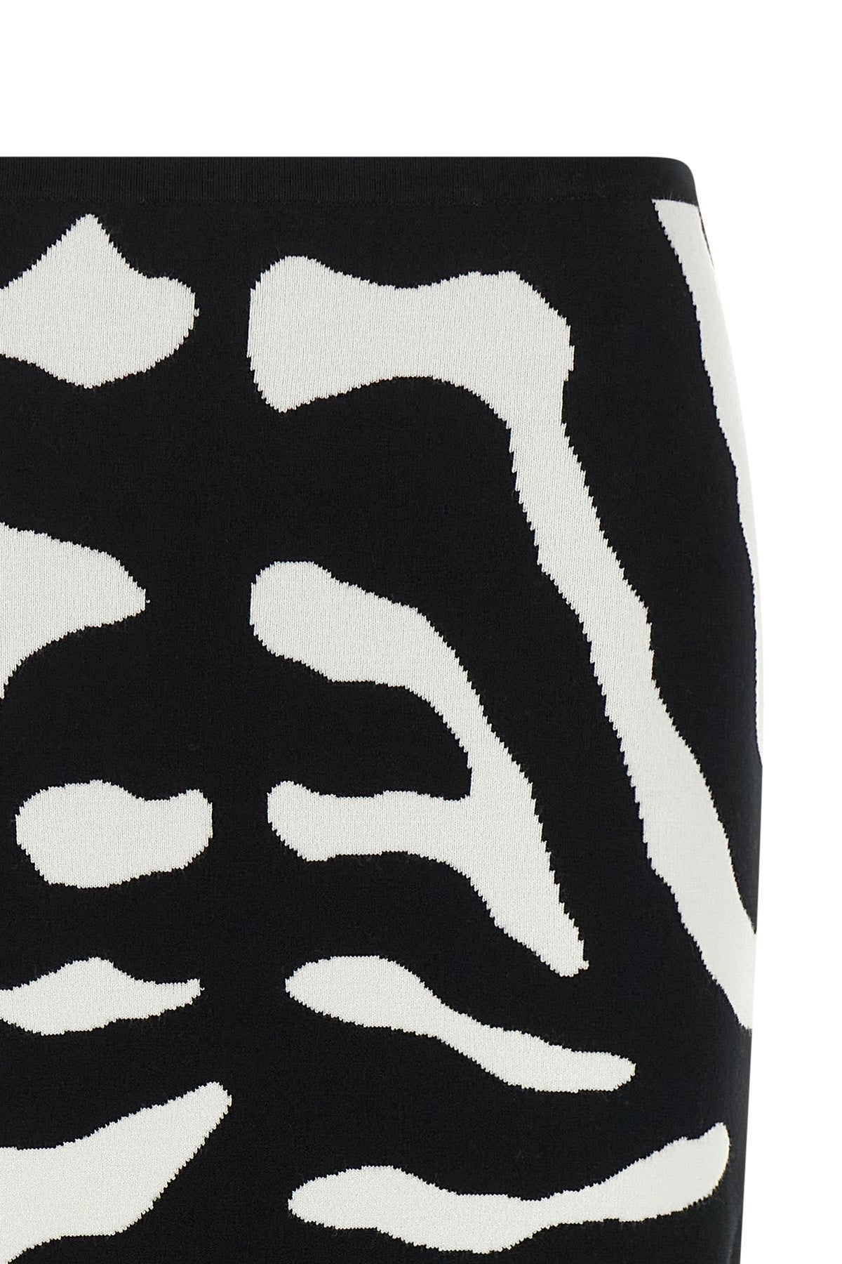 the moschino midi skirt defines a bold aesthetic through a tight and precise sil