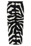 the moschino midi skirt defines a bold aesthetic through a tight and precise sil