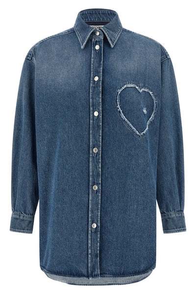 stone-washed cotton denim shirt