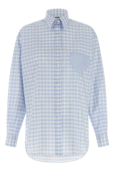 long shirt in vichy cotton poplin