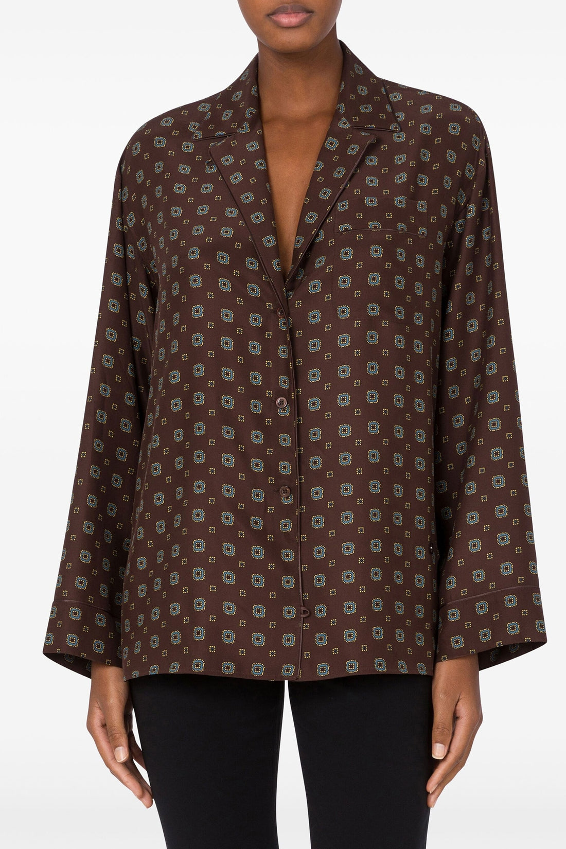 MOSCHINO 40 patterned print silk shirt