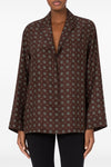 patterned print silk shirt