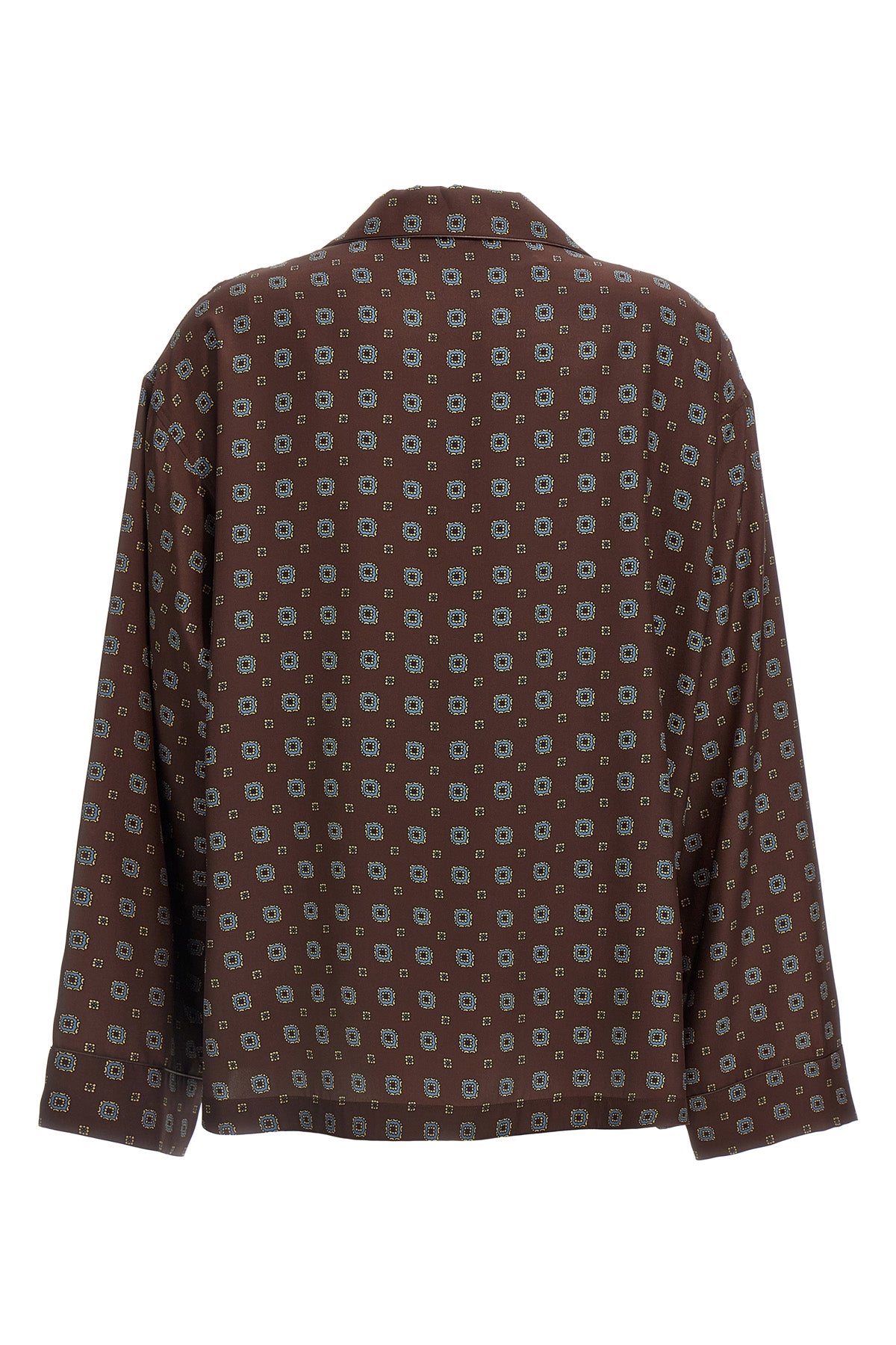 patterned print silk shirt