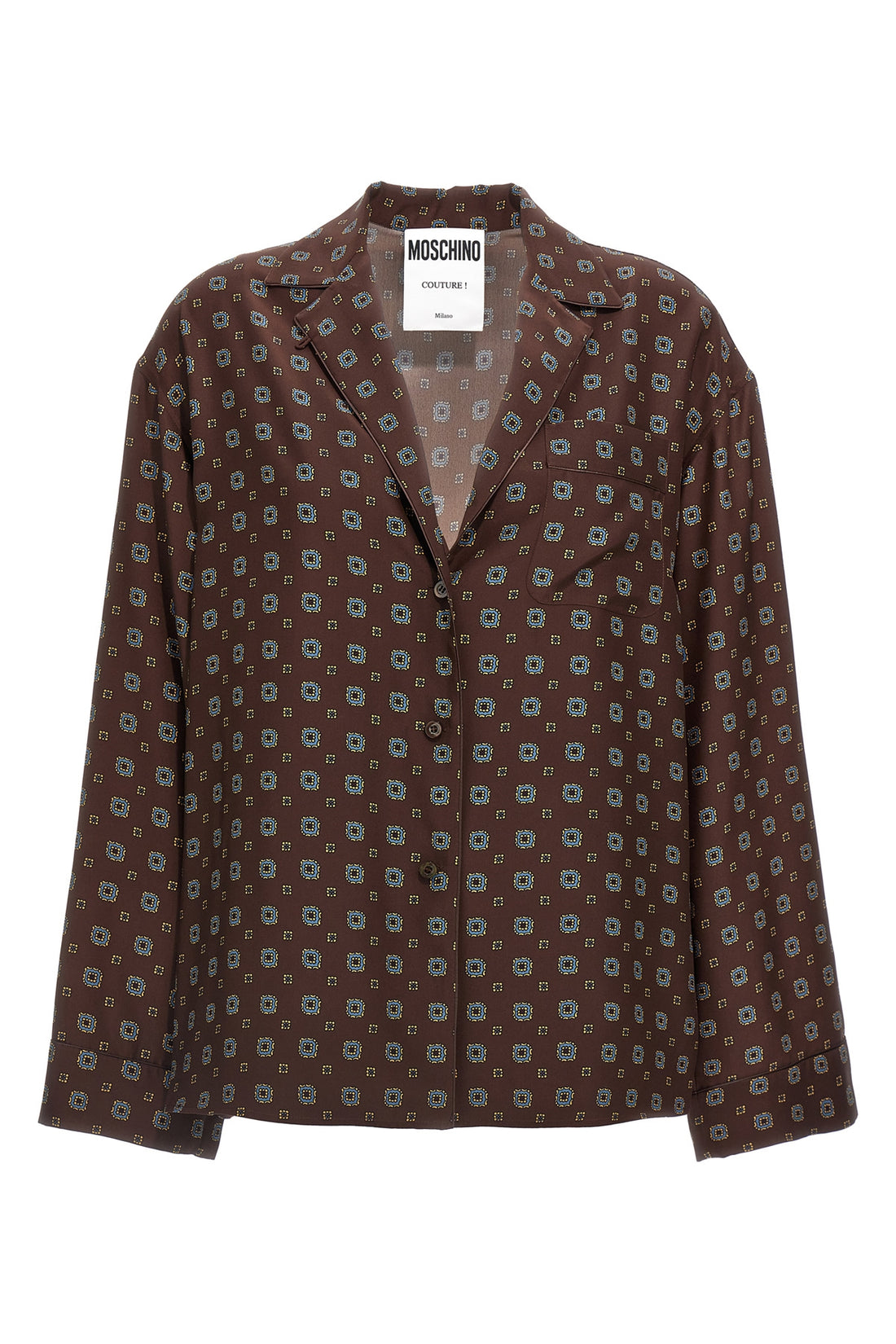 MOSCHINO 40 patterned print silk shirt
