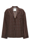 patterned print silk shirt