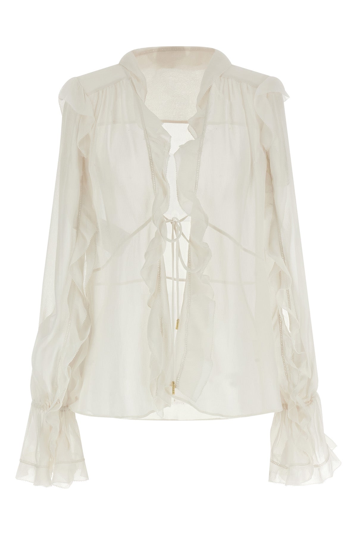 semi-transparent silk crêponne blouse