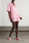 all-over goose print silk twill shirt