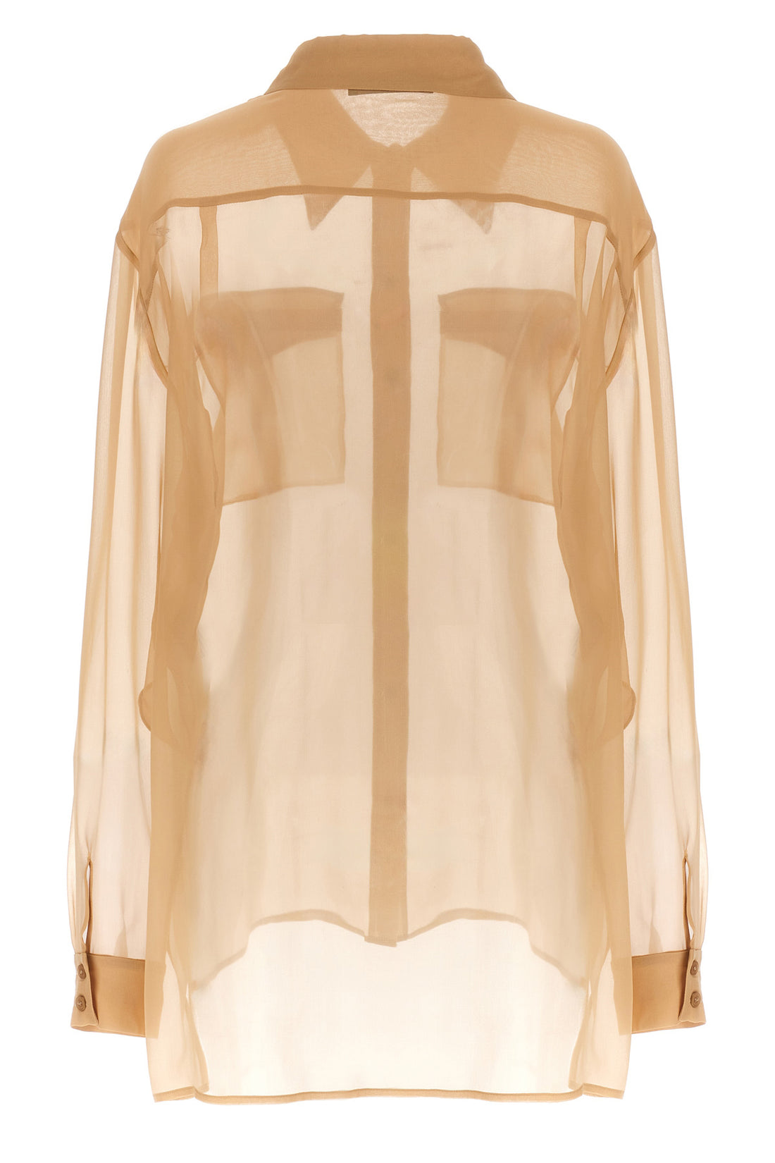ALBERTA FERRETTI 44 transparent silk chiffon shirt