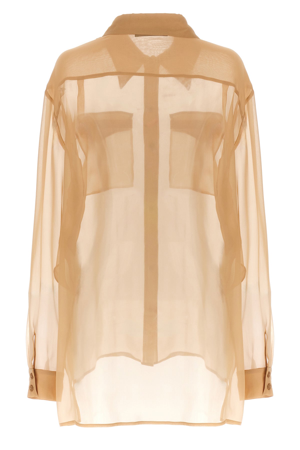 transparent silk chiffon shirt
