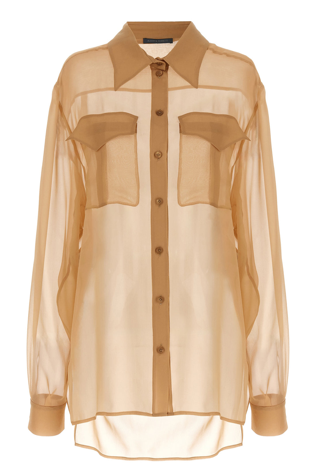 ALBERTA FERRETTI 44 transparent silk chiffon shirt