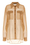 transparent silk chiffon shirt