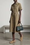 chemisier midi dress in cotton poplin