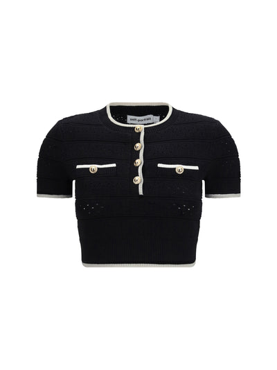 pointelle knit top