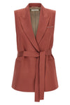 double-breasted vest in viscose and linen blend