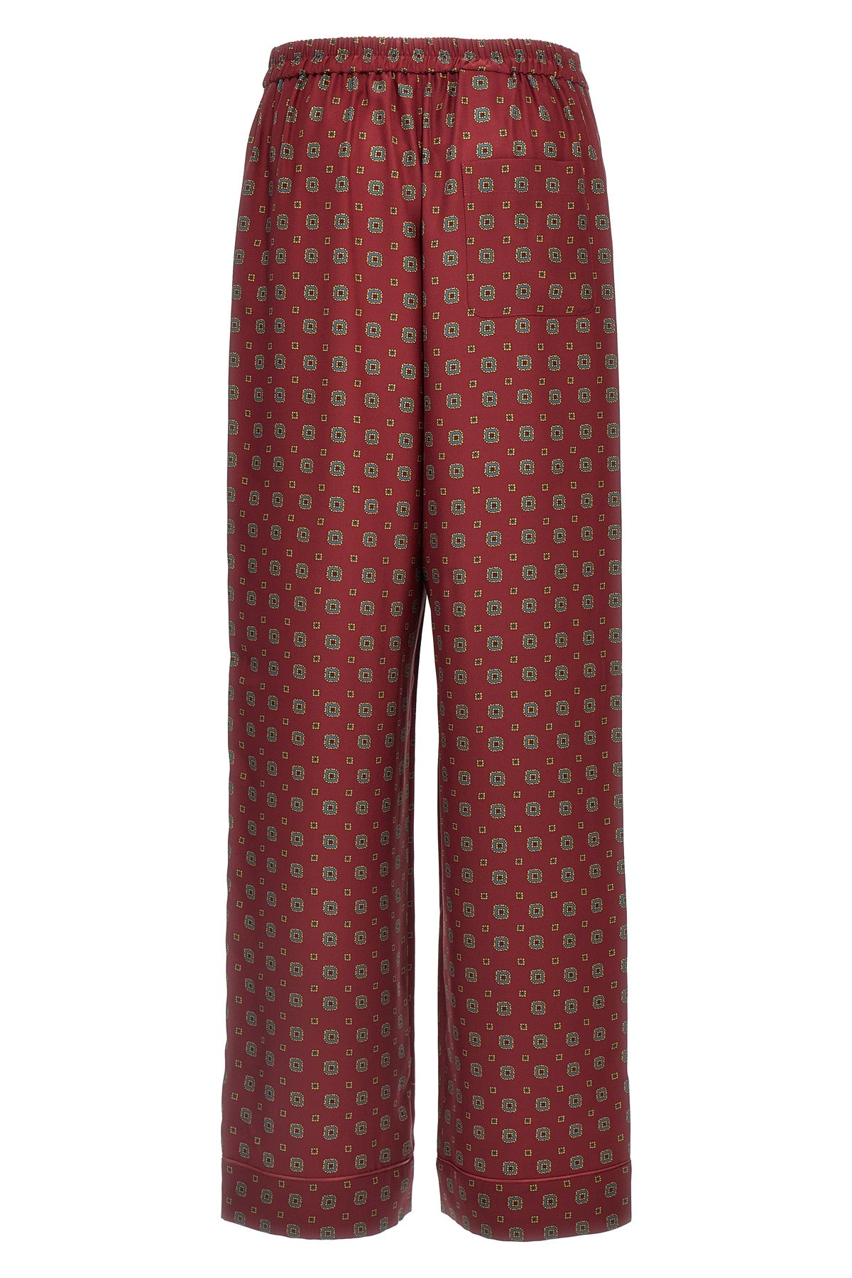 patterned print silk trousers