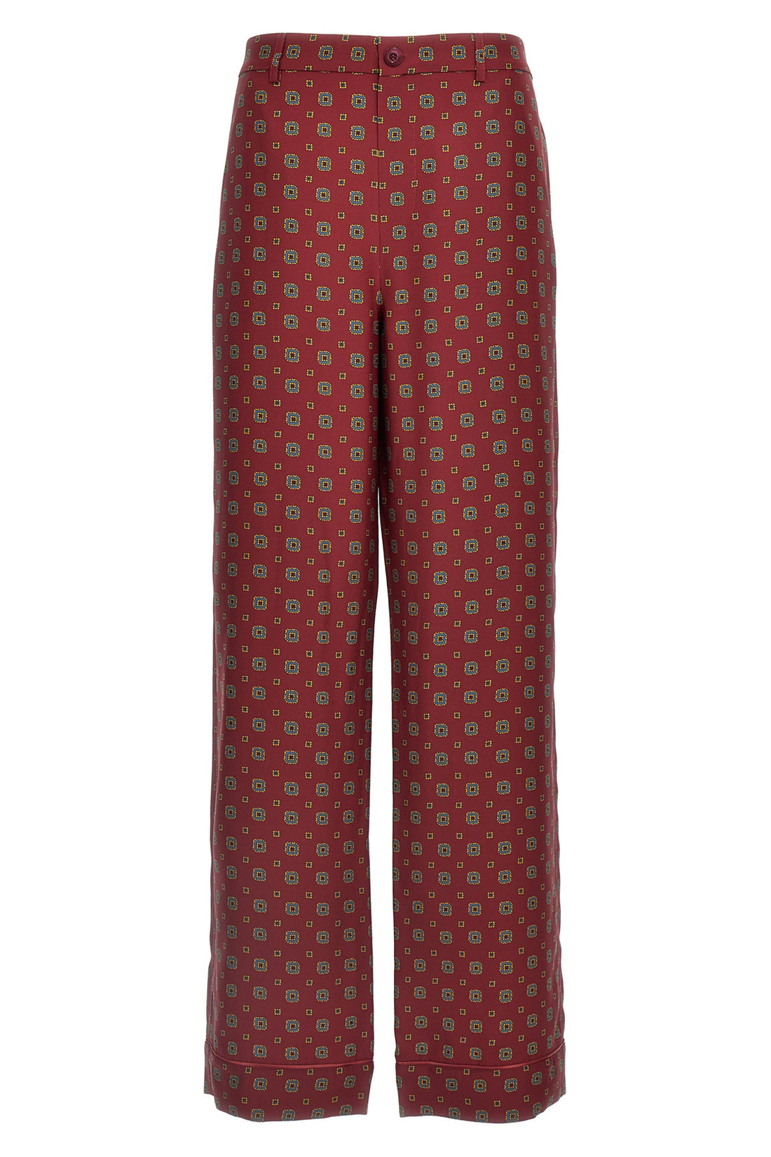 MOSCHINO 40 patterned print silk trousers