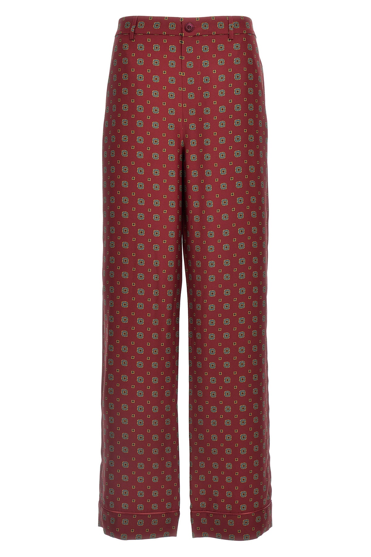 patterned print silk trousers