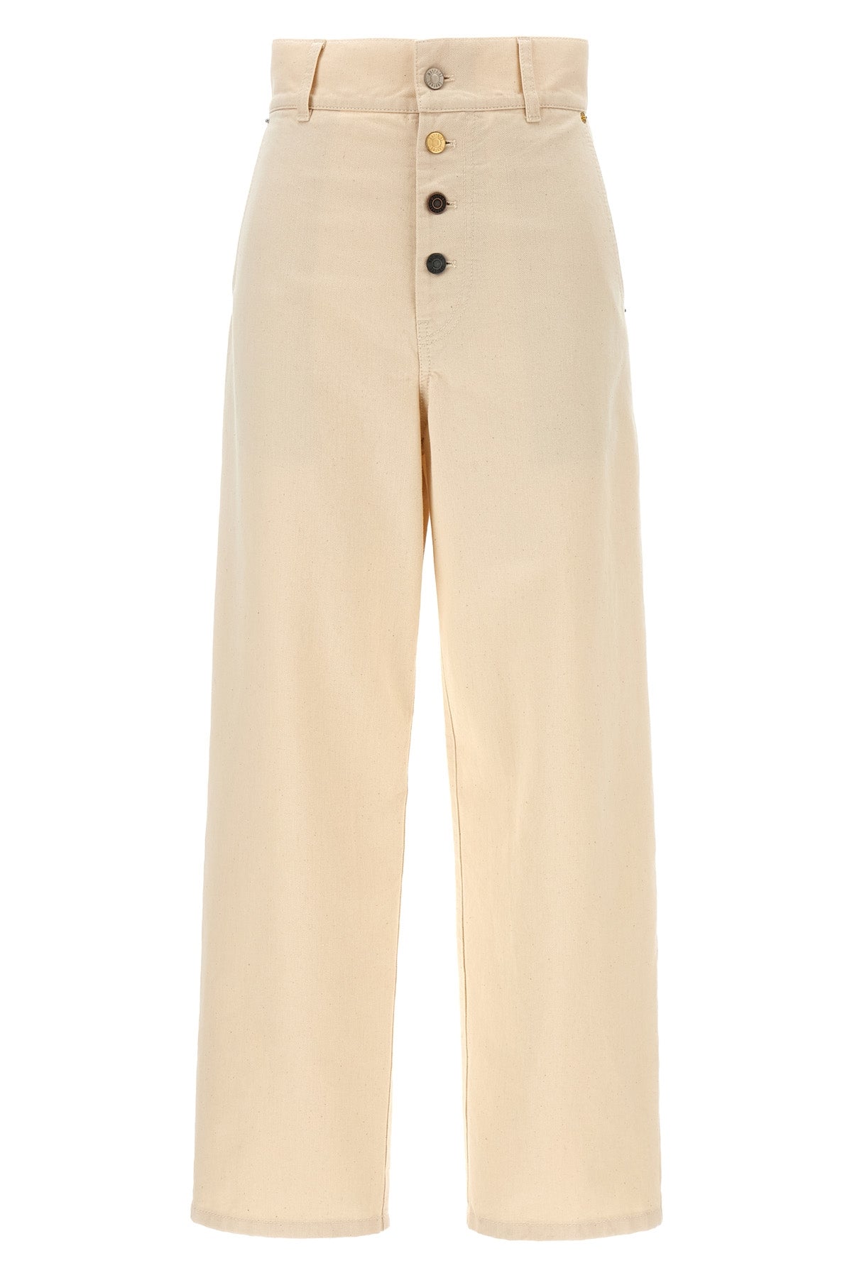 ankle length cotton gabardine trousers