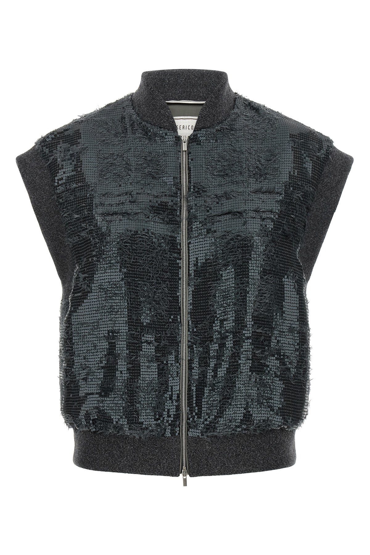 the peserico vest redefines the codes of clothing in layers through a sleeveless