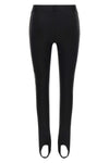 moschinos black leggings define the silhouette through a stretch lycra construc