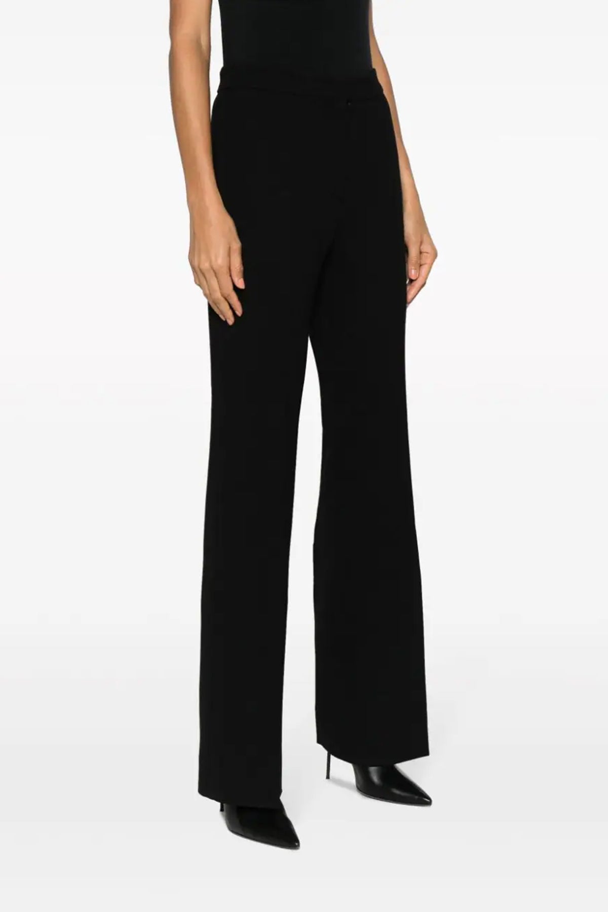 wool blend crepe pants