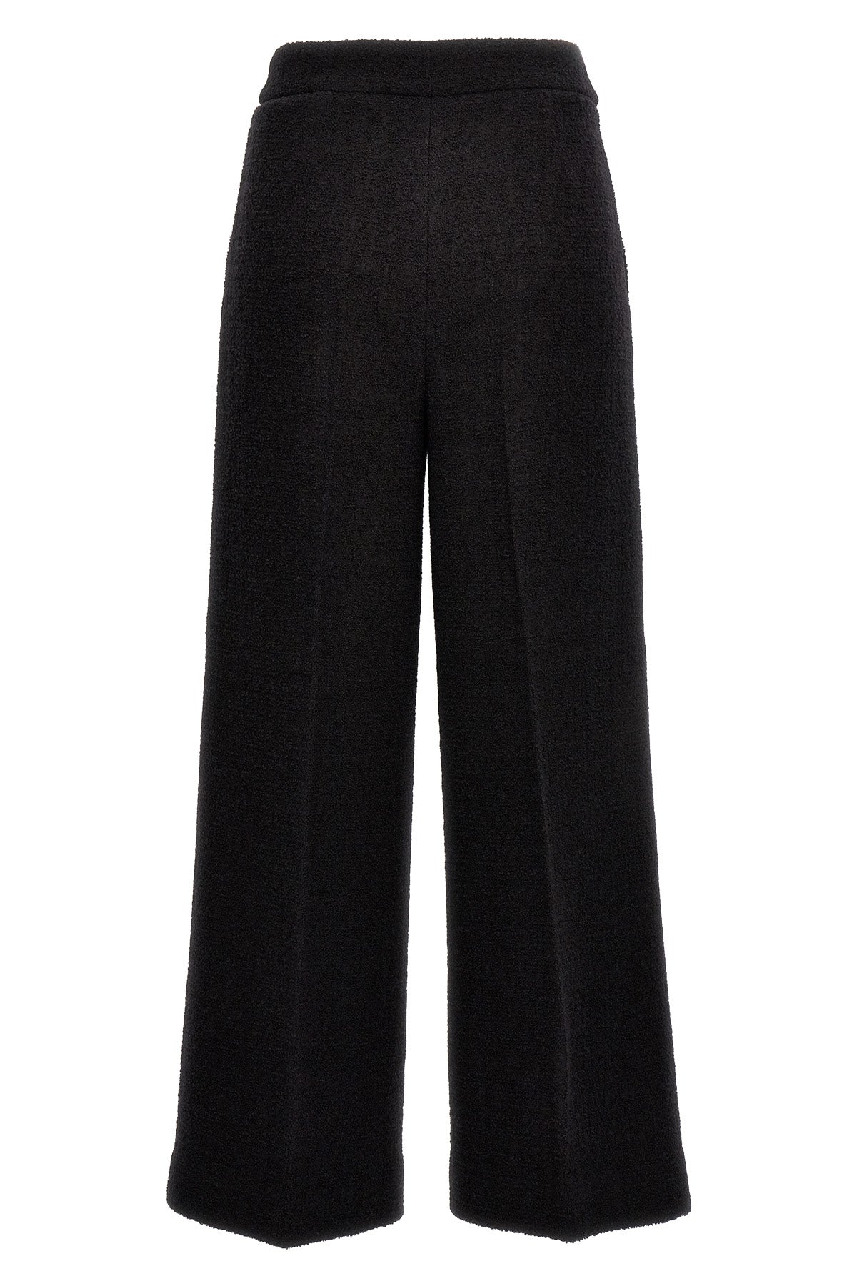 cropped pants in bouclè wool blend