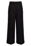 cropped pants in bouclè wool blend